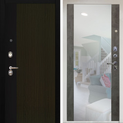 Входная дверь Аргус ЛЮКС 3К Снежно-белый рокси дуб рейка морение + Вояж Светлый бетон