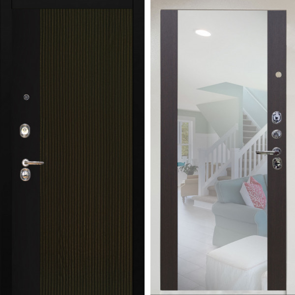 Входная дверь Аргус ЛЮКС 3К Снежно-белый рокси дуб рейка морение + Вояж Венге