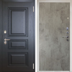 Входная дверь Аргус ЛЮКС 3К Снежно-белый Скиф Горький шоколад + Агат Светлый бетон