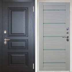 Входная дверь Аргус ЛЮКС 3К Снежно-белый Скиф Горький шоколад + Александра Белая лиственница