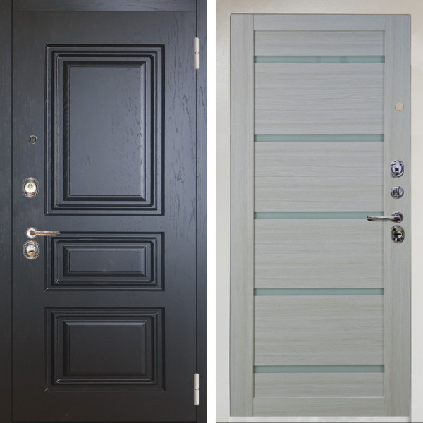 Входная дверь Аргус ЛЮКС 3К Снежно-белый Скиф Горький шоколад + Александра Белая лиственница