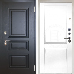 Входная дверь Аргус ЛЮКС 3К Снежно-белый Скиф Горький шоколад + Ариана Белая эмаль