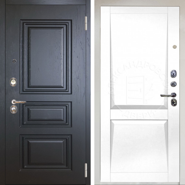 Входная дверь Аргус ЛЮКС 3К Снежно-белый Скиф Горький шоколад + Ариана Белая эмаль