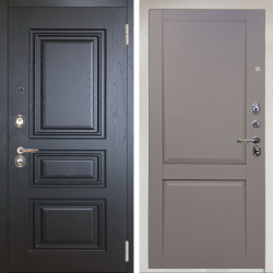 Входная дверь Аргус ЛЮКС 3К Снежно-белый Скиф Горький шоколад + Ариана Серая эмаль