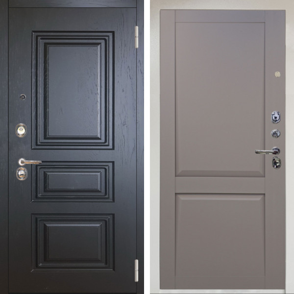 Входная дверь Аргус ЛЮКС 3К Снежно-белый Скиф Горький шоколад + Ариана Серая эмаль