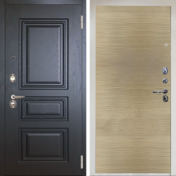 Входная дверь Аргус ЛЮКС 3К Снежно-белый Скиф Горький шоколад + Элегант Дорс светлый горизонт