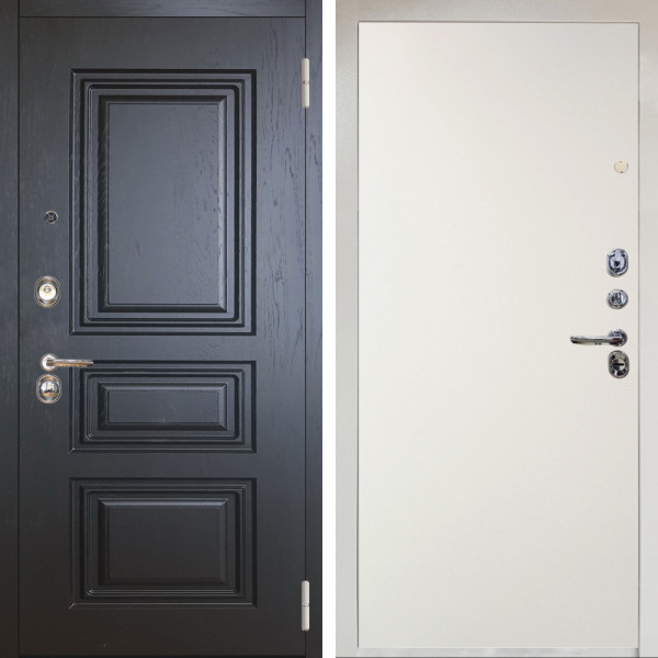 Входная дверь Аргус ЛЮКС 3К Снежно-белый Скиф Горький шоколад + Элегант Софт милк