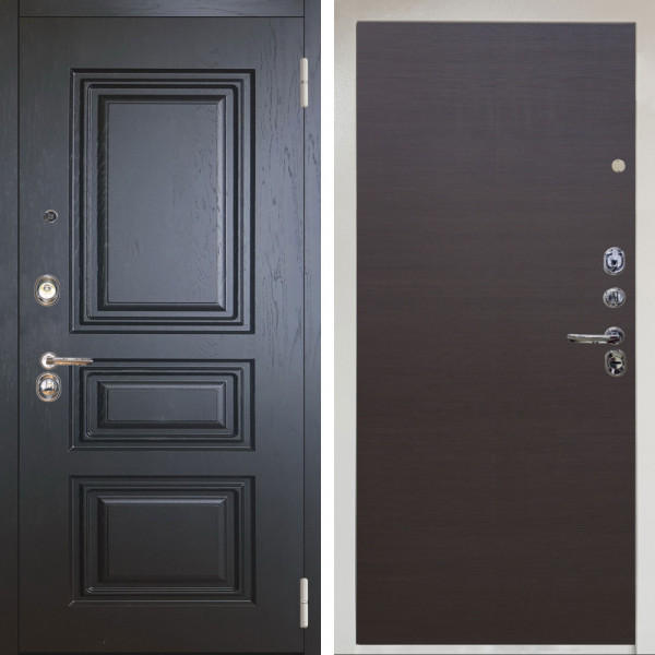 Входная дверь Аргус ЛЮКС 3К Снежно-белый Скиф Горький шоколад + Элегант Венге горизонт