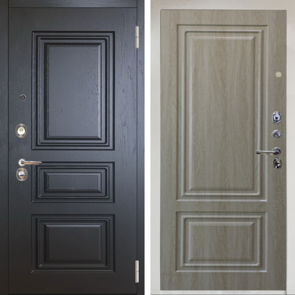 Входная дверь Аргус ЛЮКС 3К Снежно-белый Скиф Горький шоколад + Элион Дуб филадельфия крем