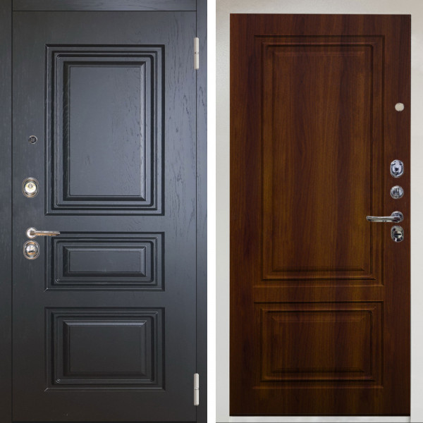 Входная дверь Аргус ЛЮКС 3К Снежно-белый Скиф Горький шоколад + Элион дуб рустикальный