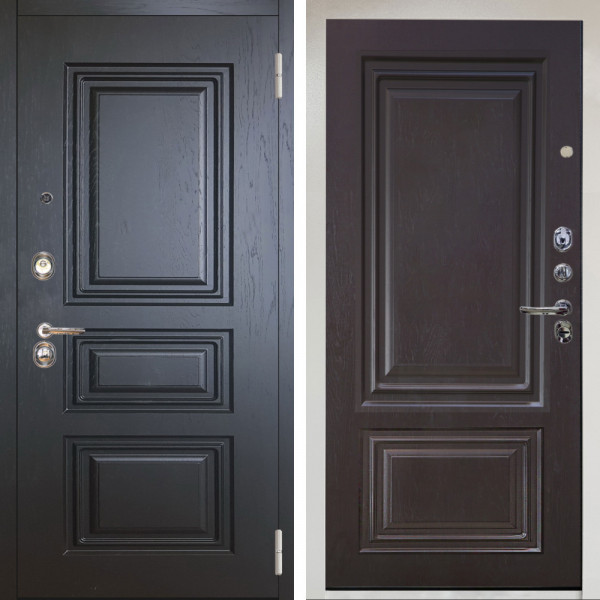 Входная дверь Аргус ЛЮКС 3К Снежно-белый Скиф Горький шоколад + Элион Горький шоколад