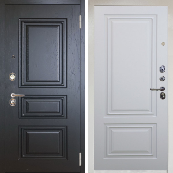 Входная дверь Аргус ЛЮКС 3К Снежно-белый Скиф Горький шоколад + Элион Софт милк