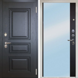 Входная дверь Аргус ЛЮКС 3К Снежно-белый Скиф Горький шоколад + Магнум Черный софт