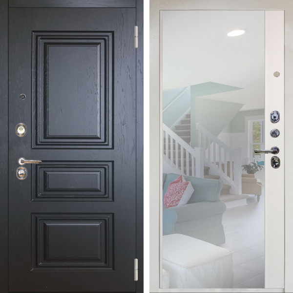 Входная дверь Аргус ЛЮКС 3К Снежно-белый Скиф Горький шоколад + Магнум Софт милк