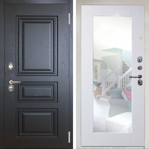 Входная дверь Аргус ЛЮКС 3К Снежно-белый Скиф Горький шоколад + Милли Роял вуд белый