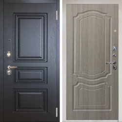 Входная дверь Аргус ЛЮКС 3К Снежно-белый Скиф Горький шоколад + Мишель Ларче светлый