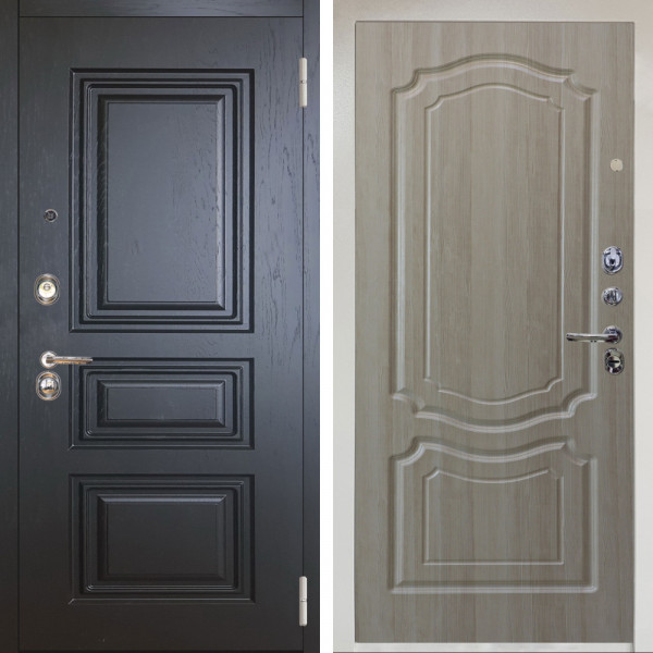 Входная дверь Аргус ЛЮКС 3К Снежно-белый Скиф Горький шоколад + Мишель Ларче светлый