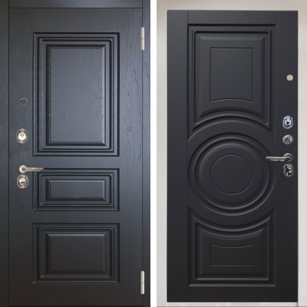 Входная дверь Аргус ЛЮКС 3К Снежно-белый Скиф Горький шоколад + Могадиш Черный софт