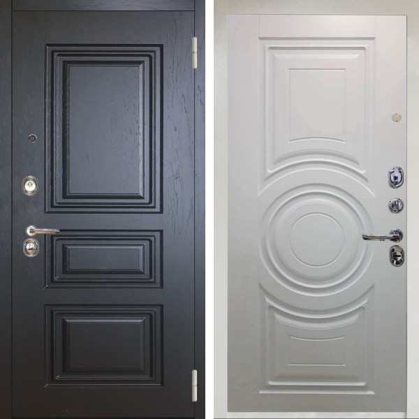 Входная дверь Аргус ЛЮКС 3К Снежно-белый Скиф Горький шоколад + Могадиш Софт милк