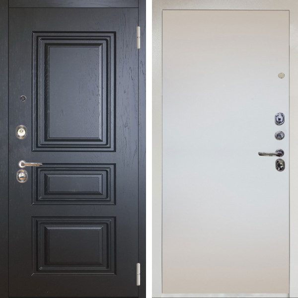 Входная дверь Аргус ЛЮКС 3К Снежно-белый Скиф Горький шоколад + Под покраску