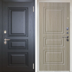 Входная дверь Аргус ЛЮКС 3К Снежно-белый Скиф Горький шоколад + Скиф Дуб филадельфия крем