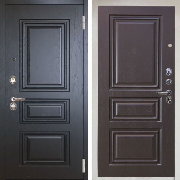 Входная дверь Аргус ЛЮКС 3К Снежно-белый Скиф Горький шоколад + Скиф Горький шоколад