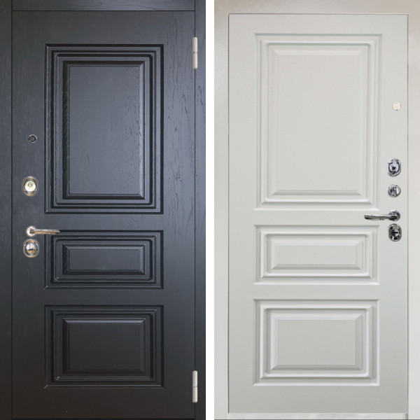 Входная дверь Аргус ЛЮКС 3К Снежно-белый Скиф Горький шоколад + Скиф Софт милк