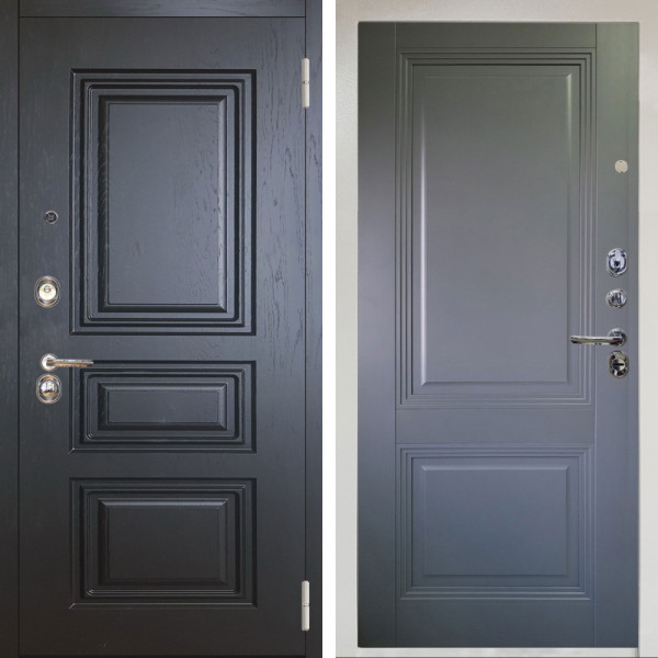 Входная дверь Аргус ЛЮКС 3К Снежно-белый Скиф Горький шоколад + Соло Антрацит софт