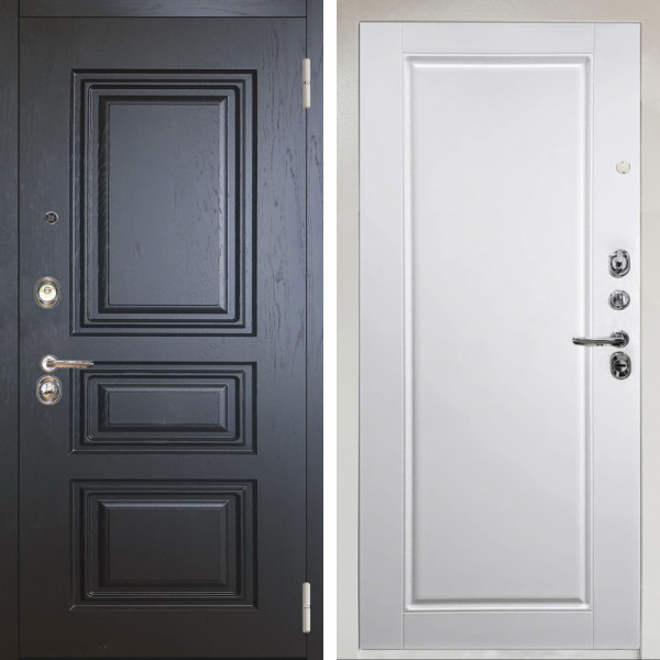 Входная дверь Аргус ЛЮКС 3К Снежно-белый Скиф Горький шоколад + Тревор Софт милк