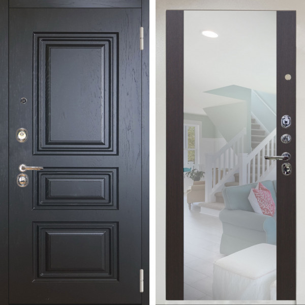 Входная дверь Аргус ЛЮКС 3К Снежно-белый Скиф Горький шоколад + Вояж Венге