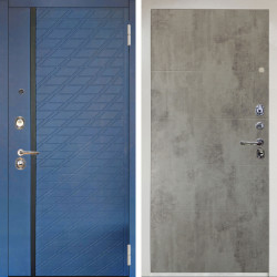 Входная дверь Аргус ЛЮКС 3К Снежно-белый Тори Синий софт + Агат Светлый бетон