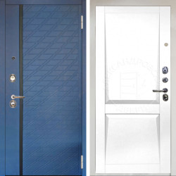 Входная дверь Аргус ЛЮКС 3К Снежно-белый Тори Синий софт + Ариана Белая эмаль