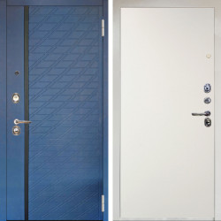 Входная дверь Аргус ЛЮКС 3К Снежно-белый Тори Синий софт + Элегант Софт милк