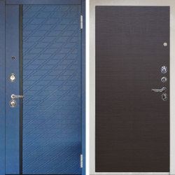 Входная дверь Аргус ЛЮКС 3К Снежно-белый Тори Синий софт + Элегант Венге горизонт