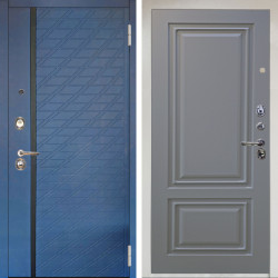 Входная дверь Аргус ЛЮКС 3К Снежно-белый Тори Синий софт + Элион Силк маус