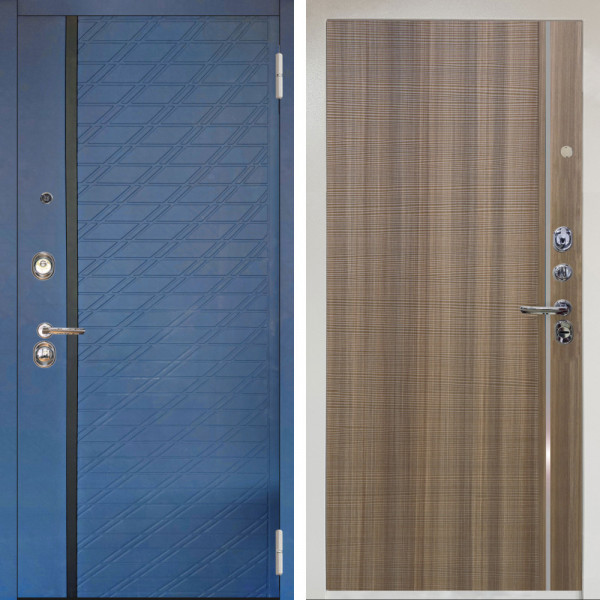 Входная дверь Аргус ЛЮКС 3К Снежно-белый Тори Синий софт + Гауда Керамика