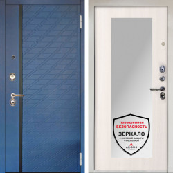 Входная дверь Аргус ЛЮКС 3К Снежно-белый Тори Синий софт + Милли Ларче светлый