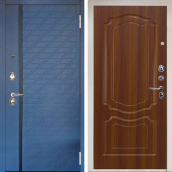 Входная дверь Аргус ЛЮКС 3К Снежно-белый Тори Синий софт + Мишель Дуб рустикальный