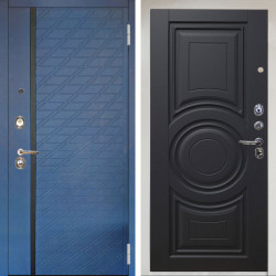 Входная дверь Аргус ЛЮКС 3К Снежно-белый Тори Синий софт + Могадиш Черный софт