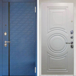 Входная дверь Аргус ЛЮКС 3К Снежно-белый Тори Синий софт + Могадиш Софт милк