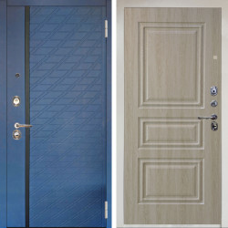 Входная дверь Аргус ЛЮКС 3К Снежно-белый Тори Синий софт + Скиф Дуб филадельфия крем