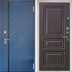 Входная дверь Аргус ЛЮКС 3К Снежно-белый Тори Синий софт + Скиф Горький шоколад