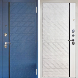 Входная дверь Аргус ЛЮКС 3К Снежно-белый Тори Синий софт + Тори Софт милк