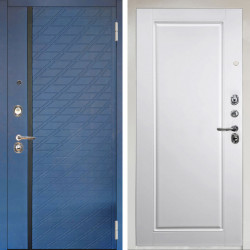 Входная дверь Аргус ЛЮКС 3К Снежно-белый Тори Синий софт + Тревор Софт милк