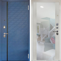 Входная дверь Аргус ЛЮКС 3К Снежно-белый Тори Синий софт + Вояж Белое дерево