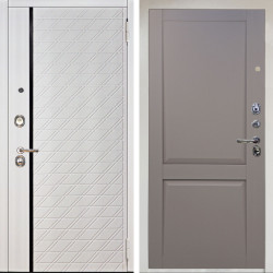 Входная дверь Аргус ЛЮКС 3К Снежно-белый Тори Софт милк + Ариана Серая эмаль