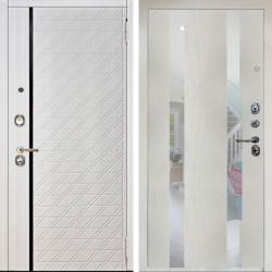 Входная дверь Аргус ЛЮКС 3К Снежно-белый Тори Софт милк + Дуэт Белое дерево вставки Николь