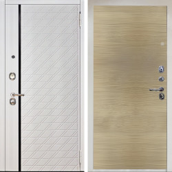 Входная дверь Аргус ЛЮКС 3К Снежно-белый Тори Софт милк + Элегант Дорс светлый горизонт