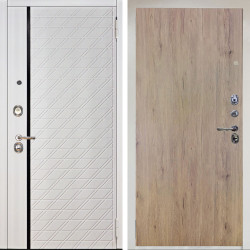 Входная дверь Аргус ЛЮКС 3К Снежно-белый Тори Софт милк + Элегант Рустик соломенный