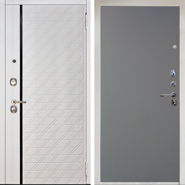 Входная дверь Аргус ЛЮКС 3К Снежно-белый Тори Софт милк + Элегант Силк маус